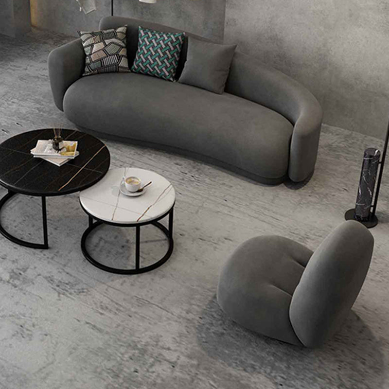 Canapé de bras de smoking en velours gris canapé contemporain pour le salon