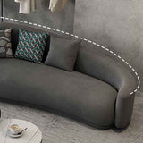 Gray Velvet Tuxedo Arm Sofa Contemporary Sofa for Living Room