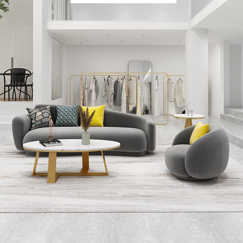 Canapé de bras de smoking en velours gris canapé contemporain pour le salon