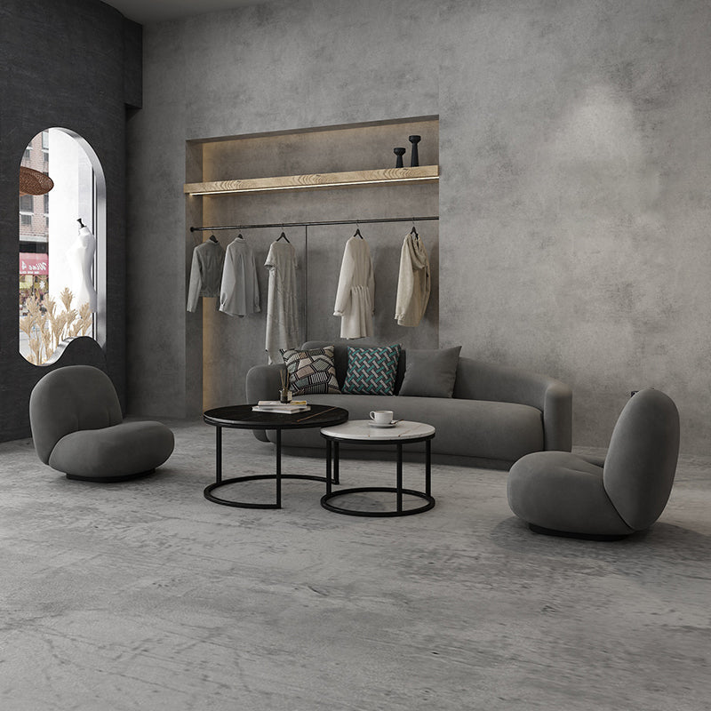 Canapé de bras de smoking en velours gris canapé contemporain pour le salon