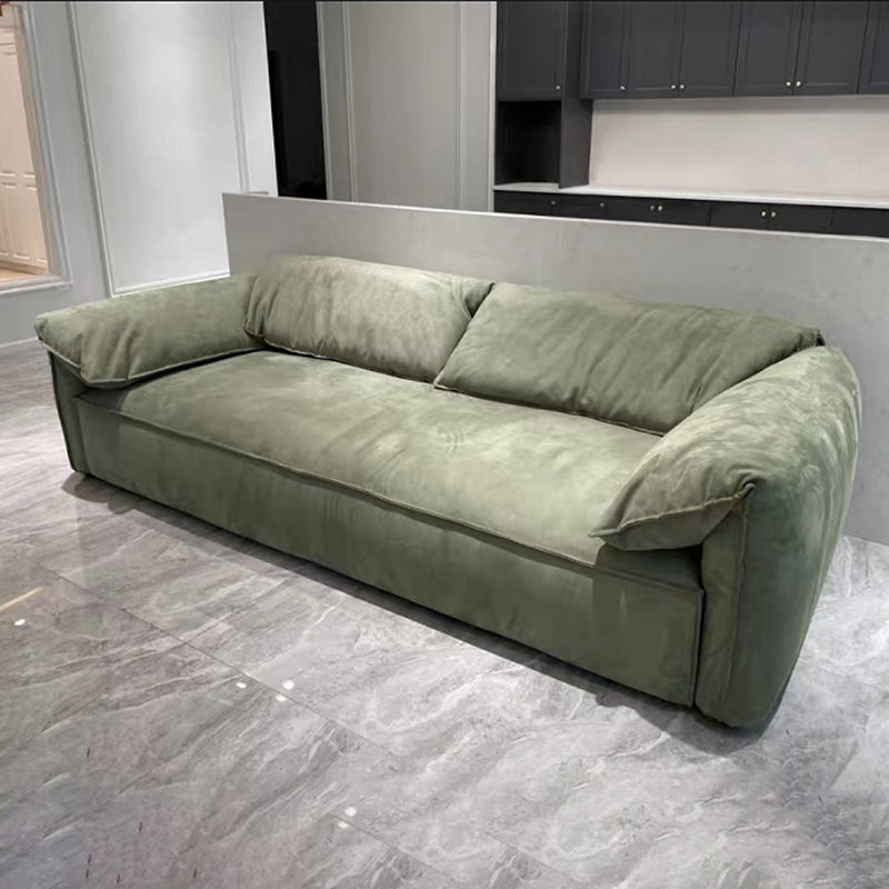 Pillow Top Arm Sofa Modern Simple Faux Leather Sofa - 45.28"d Green Clearhalo 'furn' 'furn_sofas' 'Furniture' 'Living Room Furniture' 'Sofa' 'sofas' 5843070