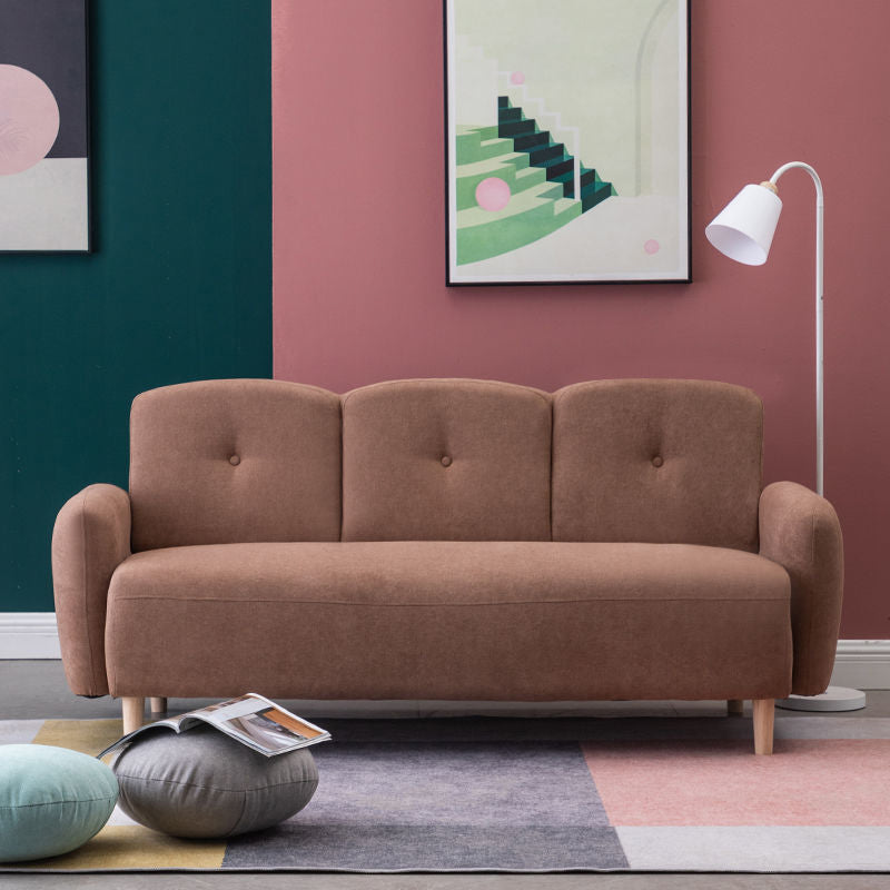 29.92" High Velvet Sofa Recessed Arm Sofa with 3-seater for Apartment Coffee Clearhalo 'furn' 'furn_sofas' 'Furniture' 'Living Room Furniture' 'Sofa' 'sofas' 5843096