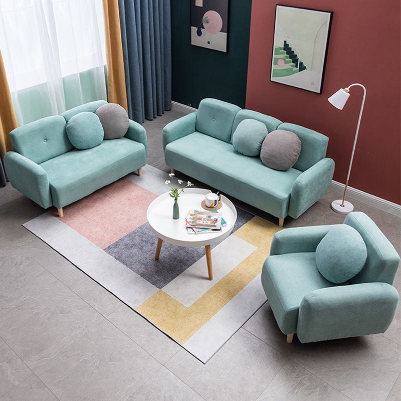 29.92" High Velvet Sofa Recessed Arm Sofa with 3-seater for Apartment Clearhalo 'furn' 'furn_sofas' 'Furniture' 'Living Room Furniture' 'Sofa' 'sofas' 5843098