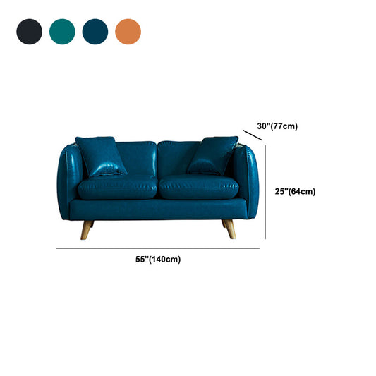 Smoking -Arm -Sofa 25,2 "H Einfache Faux -Leder -Kissen Sitzgelegenheiten