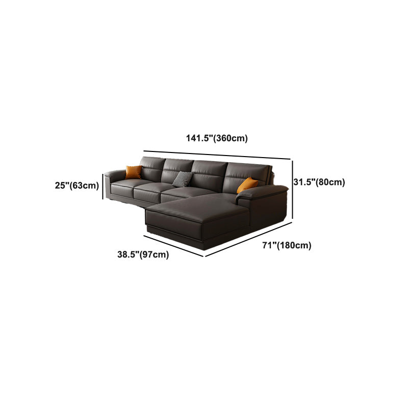 70,87 "Faux Cuir Pillow Top ARM Sectionals - Couch de section gris