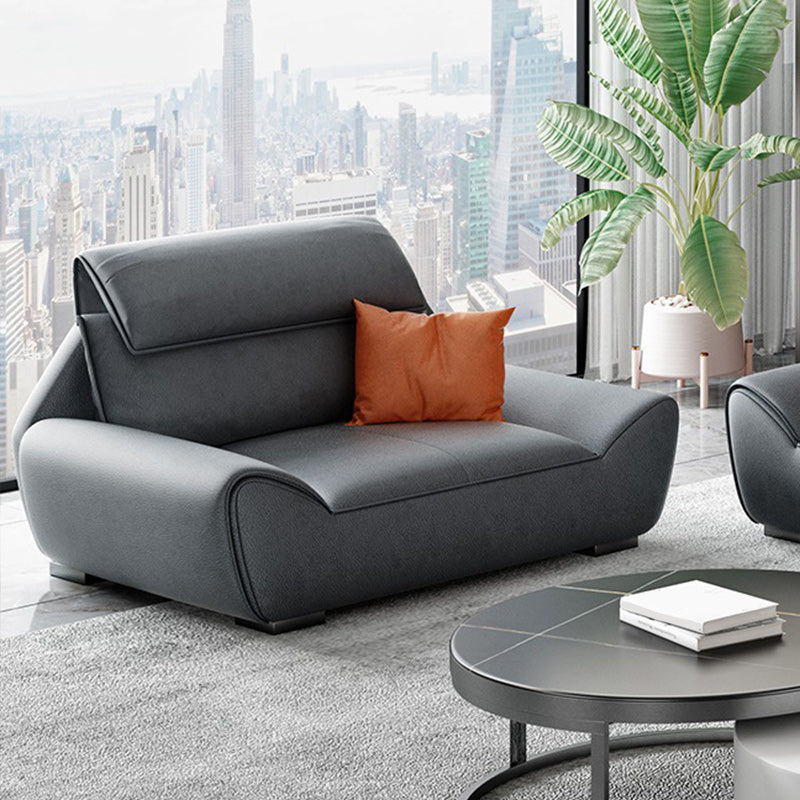 Sezioni grigie in pelle finta 34.6 "H sezionali bracciati svasati per soggiorno