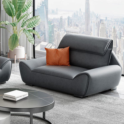 Sezioni grigie in pelle finta 34.6 "H sezionali bracciati svasati per soggiorno