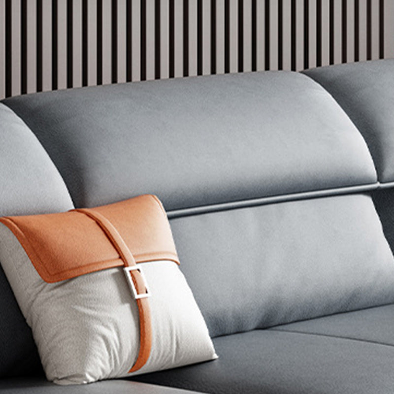 Sezioni grigie in pelle finta 34.6 "H sezionali bracciati svasati per soggiorno