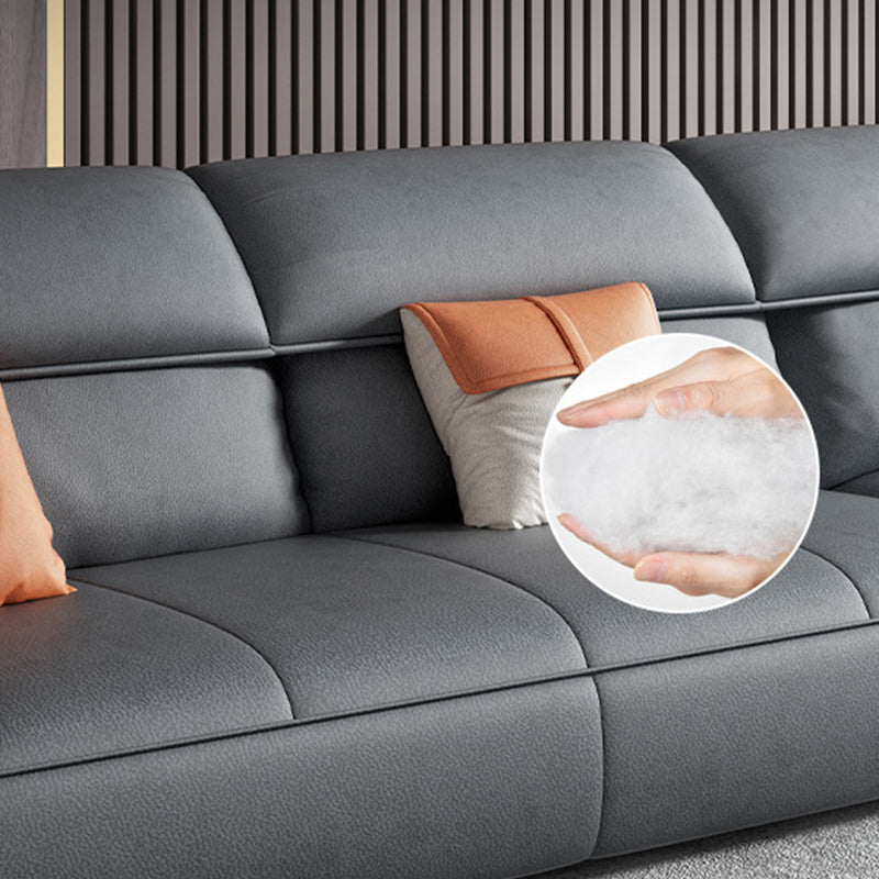 Sezioni grigie in pelle finta 34.6 "H sezionali bracciati svasati per soggiorno