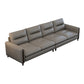 Contemporary Stain-Resistant Genuine Leather Light-grey Sofa & Chaise