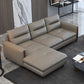 Contemporary Stain-Resistant Genuine Leather Light-grey Sofa & Chaise