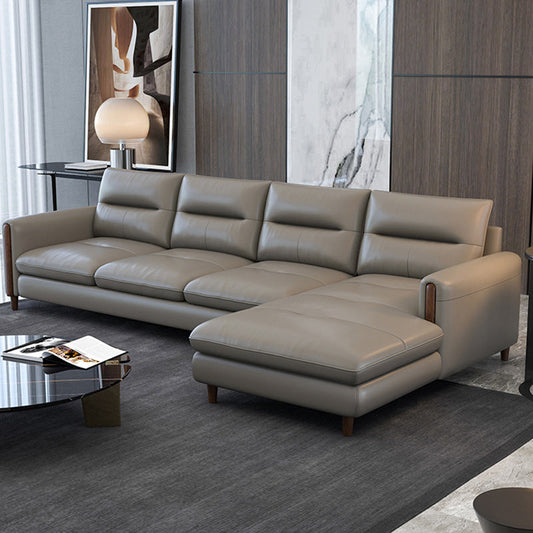 Divano e chaise e chaise in pelle vera in pelle contemporanea.