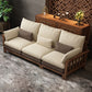 Divano sezionale braccio svasato, cuscini rimovibili con gambe di legno