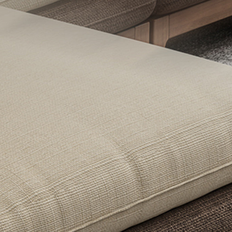 Divano sezionale braccio svasato, cuscini rimovibili con gambe di legno