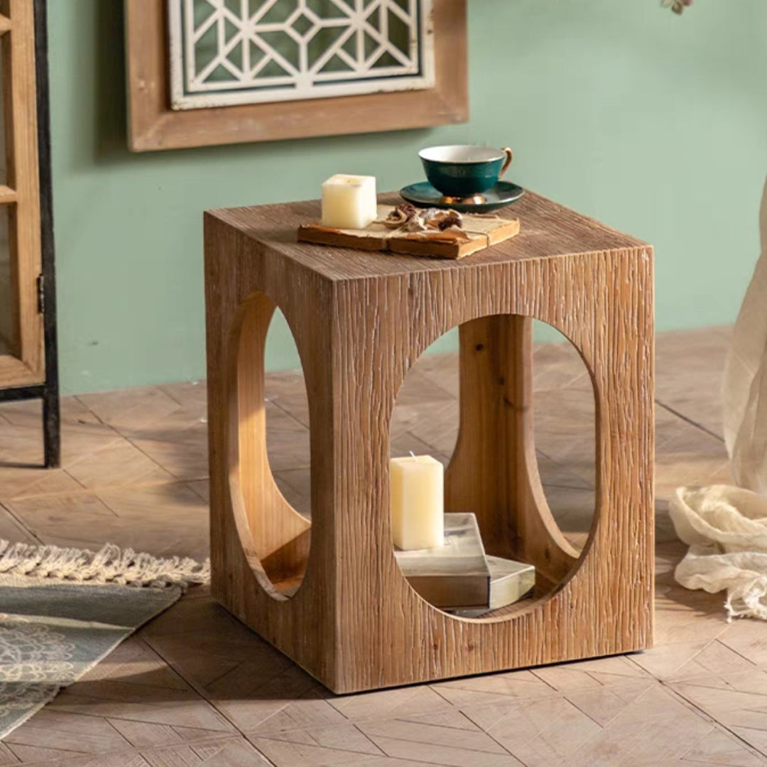 Scandinavian Square Coffee Table Wooden Cocktail Table for Living Room 16"L x 16"W x 19"H Clearhalo 'Coffee & Accent Tables' 'Coffee Tables' 'coffee_tables' 'furn' 'furn_coffee_tables' 'Furniture' 'Living Room Furniture' 5843437