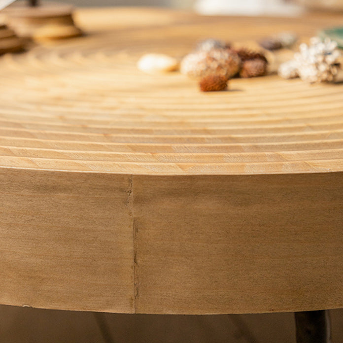 Tavolino da cocktail scandinavo a 4 gambe rotonda tavolino da caffè in legno per casa