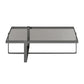 Contemporary Rectangle Glass Top Cocktail Table with Cross Base