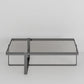 Contemporary Rectangle Glass Top Cocktail Table with Cross Base