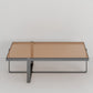 Contemporary Rectangle Glass Top Cocktail Table with Cross Base