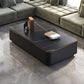 Glam Sled Coffee Table Slate Rectangular Coffee Table Set for Bedroom and Living Room Black Black Gold Clearhalo 'Coffee & Accent Tables' 'Coffee Tables' 'coffee_tables' 'furn' 'furn_coffee_tables' 'Furniture' 'Living Room Furniture' 5843562