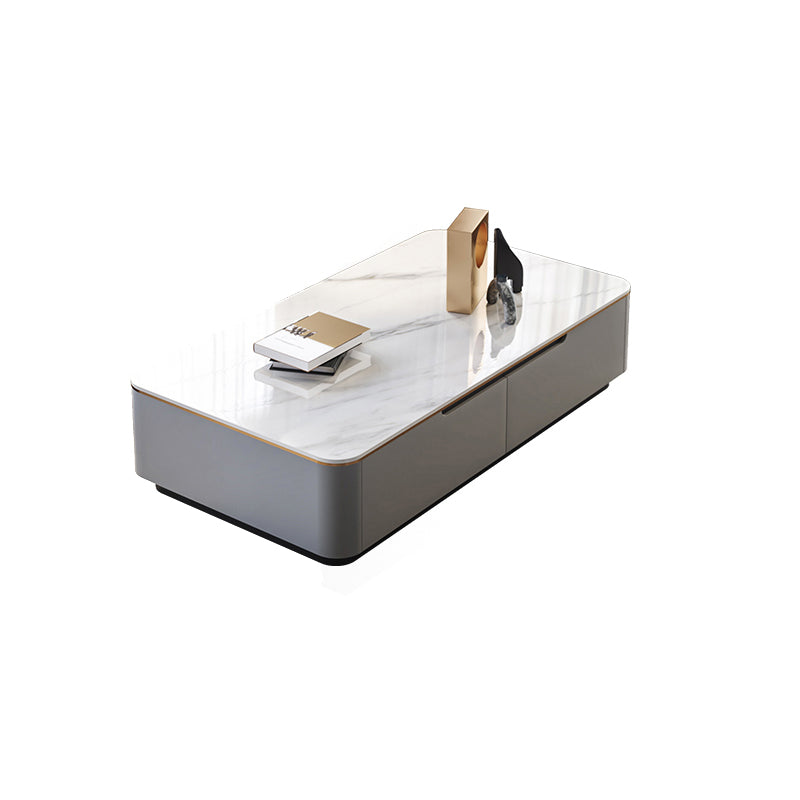 Glam Sled Coffee Table Slate Rectangular Coffee Table Set for Bedroom and Living Room Clearhalo 'Coffee & Accent Tables' 'Coffee Tables' 'coffee_tables' 'furn' 'furn_coffee_tables' 'Furniture' 'Living Room Furniture' 5843567