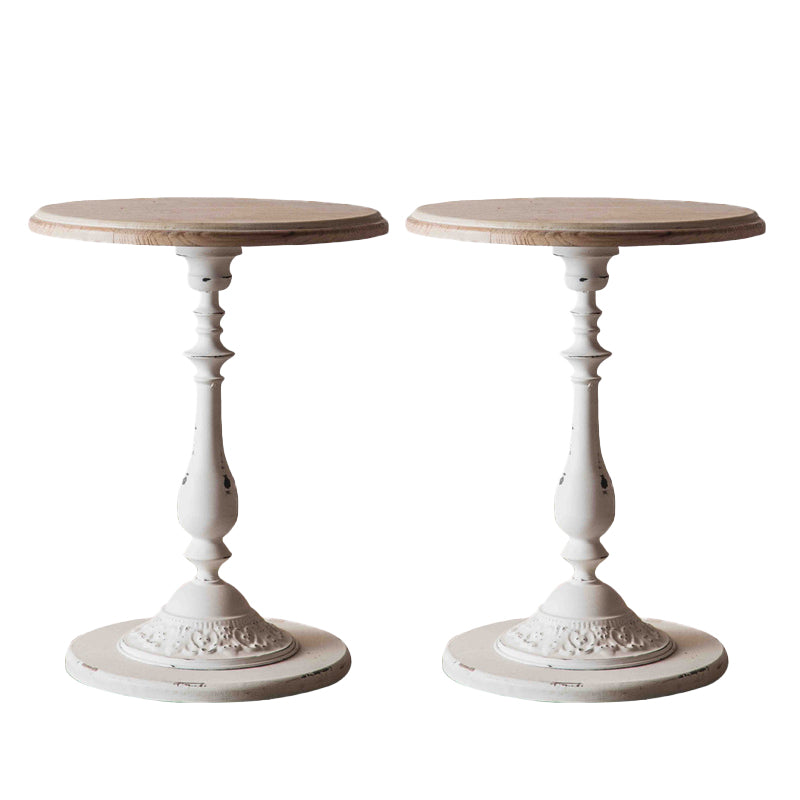 Tavolo da divano rotondo in metallo in metallo in stile rustico largo 19,69 pollici