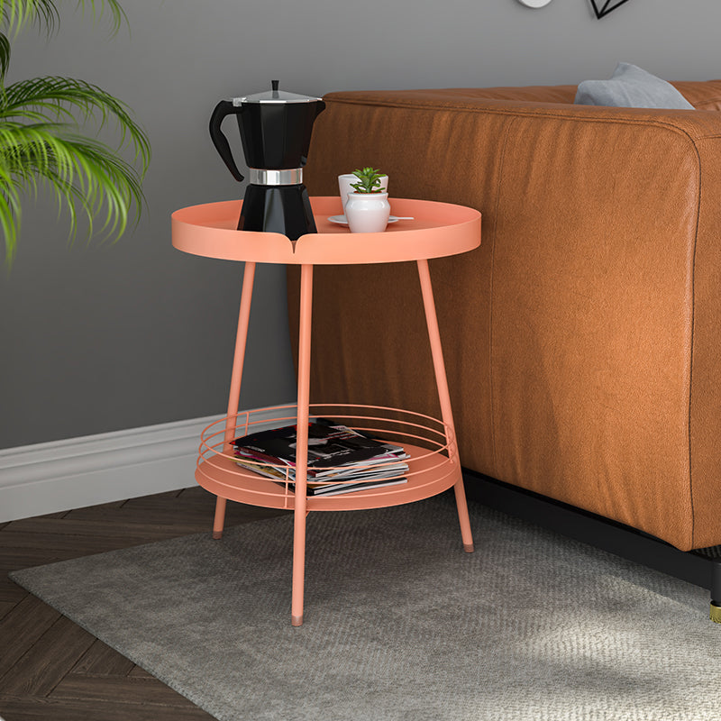 Tavolino superiore a 3 gambe mentale del vassoio rotondo da 21,6 "tavolo da gambe mentali con scaffale