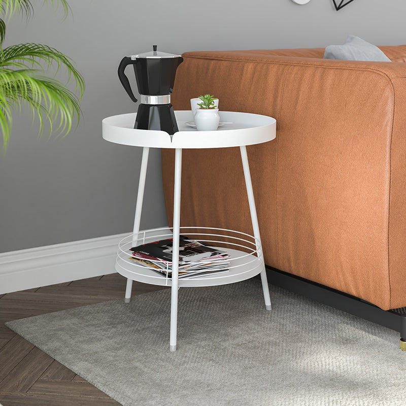 Tavolino superiore a 3 gambe mentale del vassoio rotondo da 21,6 "tavolo da gambe mentali con scaffale