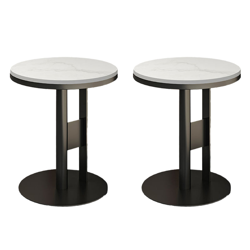 Modern Round Corner Table Slate Pedestal Side Table for Living Room White 2 Clearhalo 'Coffee & Accent Tables' 'End & Side Tables' 'end_side_tables' 'furn' 'furn_end_side_tables' 'Furniture' 'Living Room Furniture' 5843962