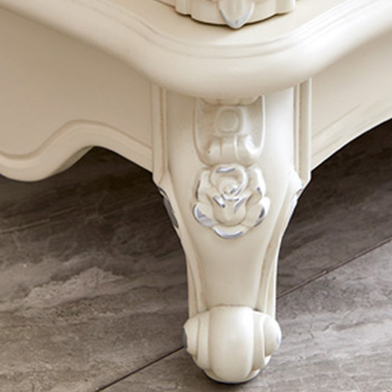 38.58"/49.21" Tall White Wooden Cabinet, Rectangle Accent Cabinet with Drawers Clearhalo 'Cabinets & Chests' 'cabinets_chests' 'furn' 'furn_cabinets_chests' 'Furniture' 'Living Room Furniture' 5844026