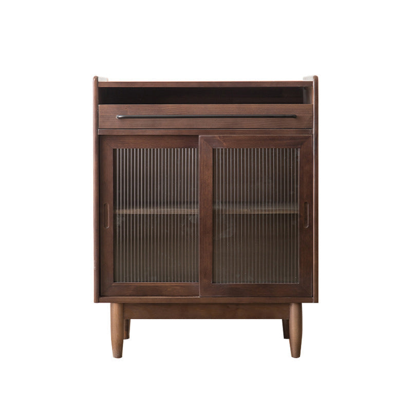 36.22"Tall 1- Drawer Wooden Cabinet , Glass Paned Rectangle Accent Cabinet