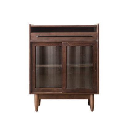 36.22"Tall 1- Drawer Wooden Cabinet , Glass Paned Rectangle Accent Cabinet