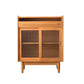36.22"Tall 1- Drawer Wooden Cabinet , Glass Paned Rectangle Accent Cabinet