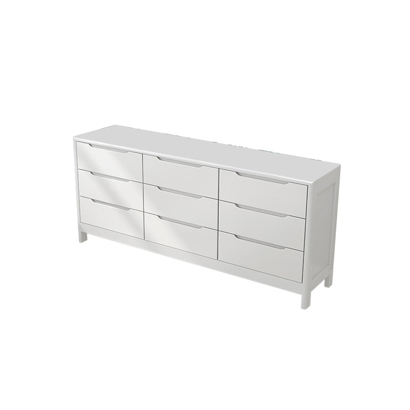 29.5"/37" Tall Solid Wood Chest, Rectangle Accent Chest with Drawers 59"L x 16"W x 30"H White Clearhalo 'Cabinets & Chests' 'cabinets_chests' 'furn' 'furn_cabinets_chests' 'Furniture' 'Living Room Furniture' 5844069