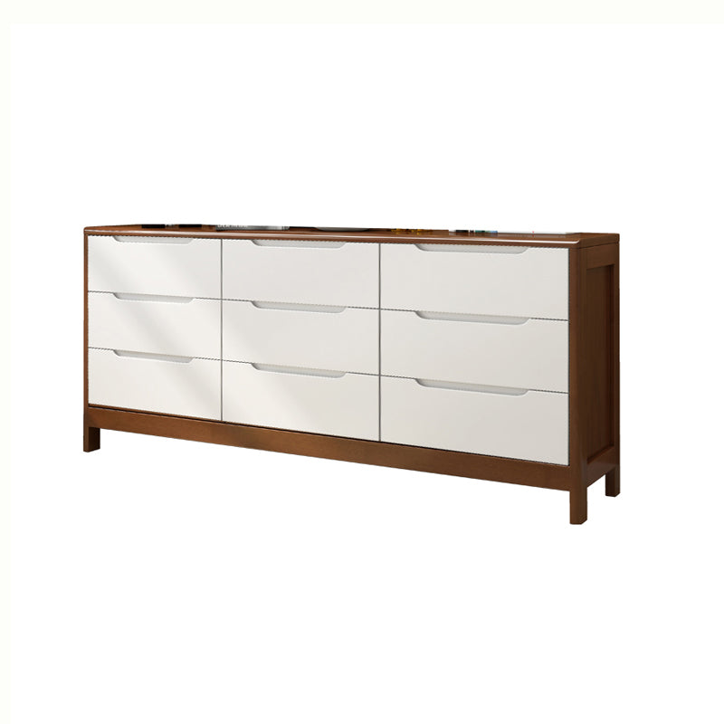 29.5"/37" Tall Solid Wood Chest, Rectangle Accent Chest with Drawers 59"L x 16"W x 30"H Walnut White Clearhalo 'Cabinets & Chests' 'cabinets_chests' 'furn' 'furn_cabinets_chests' 'Furniture' 'Living Room Furniture' 5844084