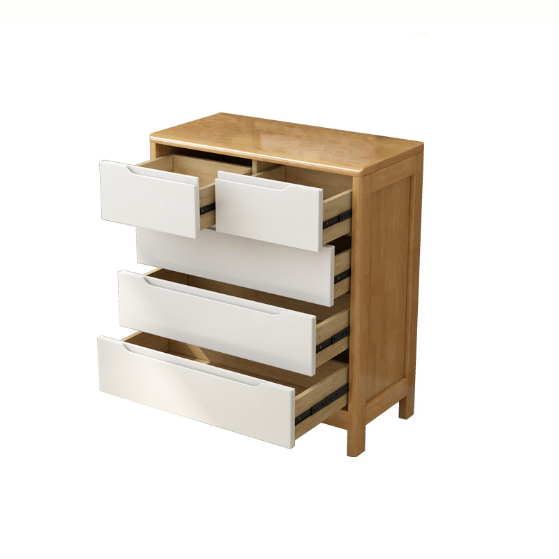 29.5"/37" Tall Solid Wood Chest, Rectangle Accent Chest with Drawers 31"L x 16"W x 37"H Natural Wood White Clearhalo 'Cabinets & Chests' 'cabinets_chests' 'furn' 'furn_cabinets_chests' 'Furniture' 'Living Room Furniture' 5844088