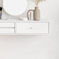 Contemporary Vanity 3 Storage Drawers Dresser with Mirror Stool in White