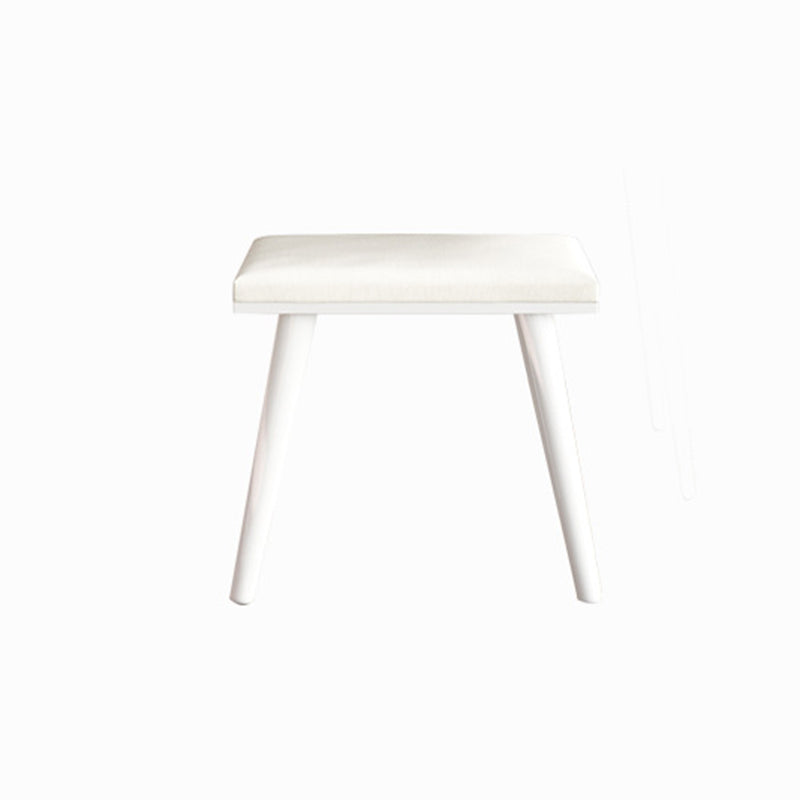 Contemporary Vanity 3 Storage Drawers Dresser with Mirror Stool in White