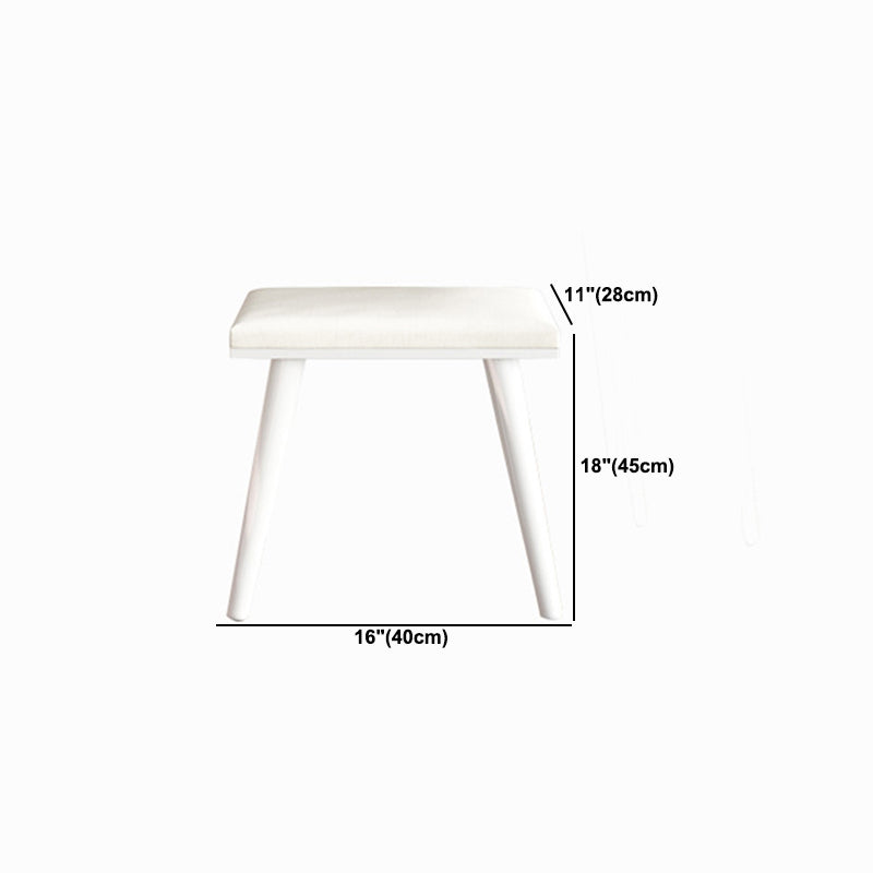 Contemporary Vanity 3 Storage Drawers Dresser with Mirror Stool in White