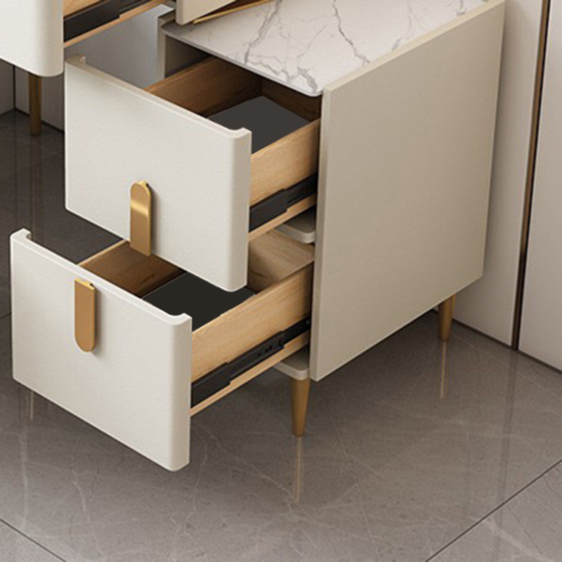 Weißer Waschtisch -Set -Stone Top -Kommode mit Lagerschubladen