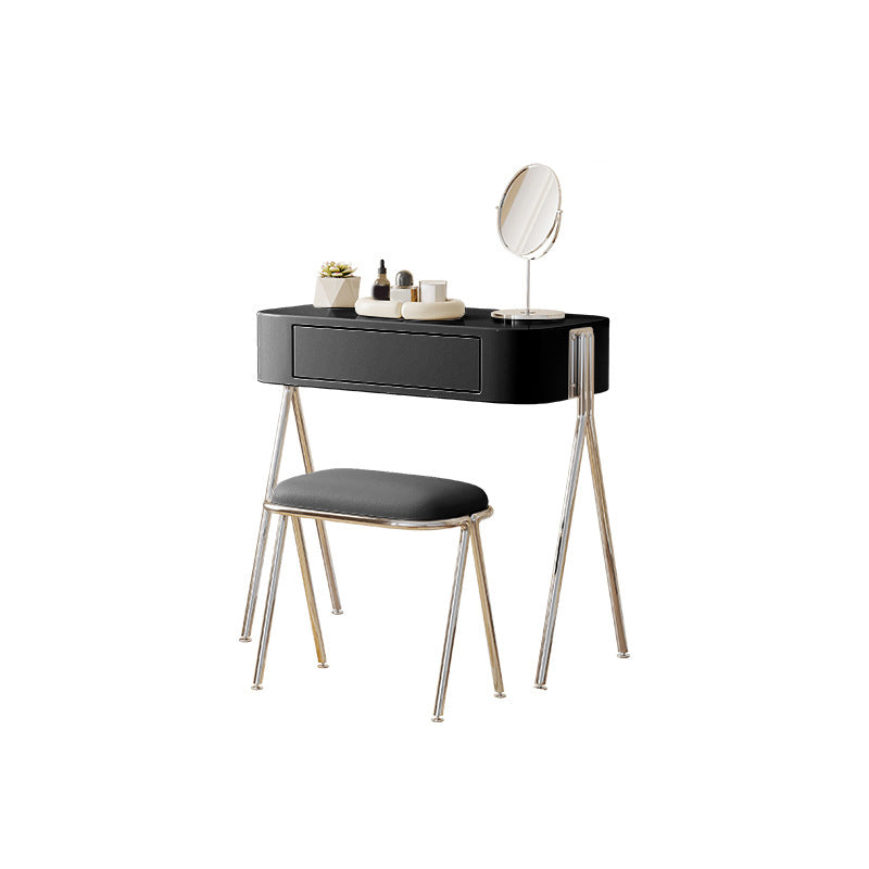 Ontwikkelde houten ijdelheid en ontlasting in zwart/beige kaptafel