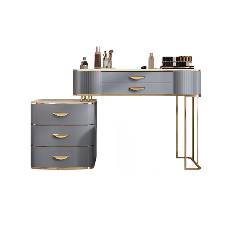 Grijze ijdelheid 31,5 "hoog ontworpen hout ijdelheid set met ontlasting