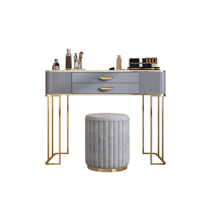 Grijze ijdelheid 31,5 "hoog ontworpen hout ijdelheid set met ontlasting