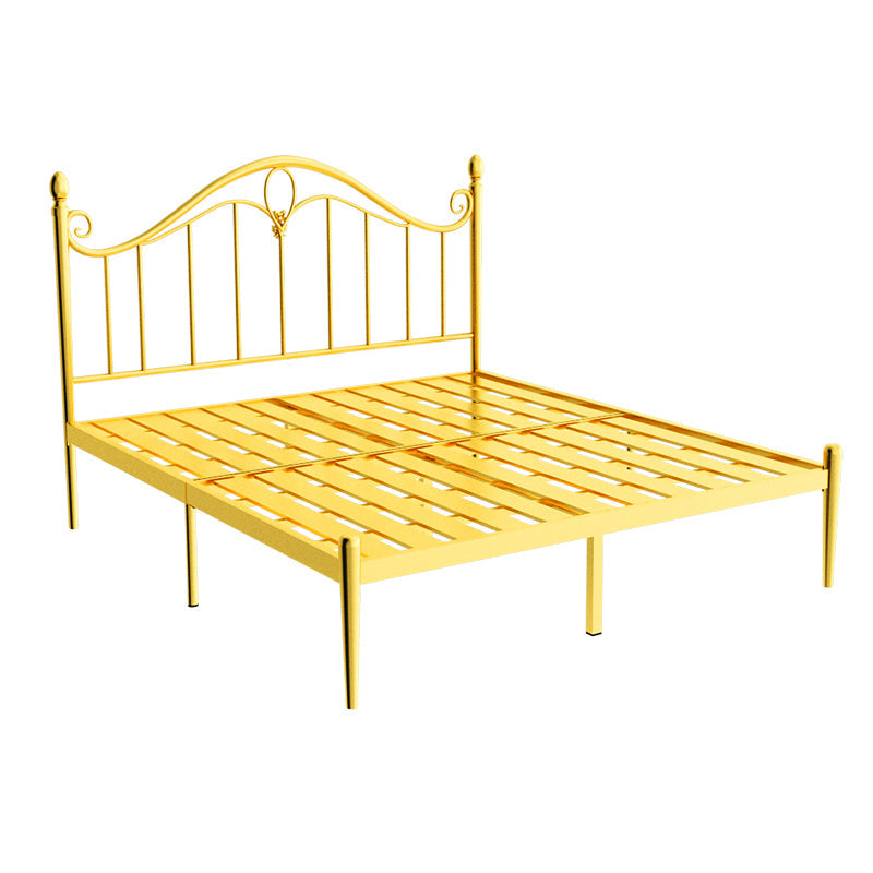 Letto a filo aperto da 45 "a base di metallo standard glam alto con testiera ad arco