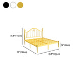 Letto a filo aperto da 45 "a base di metallo standard glam alto con testiera ad arco