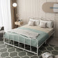 Glam Iron Open-Frame Bed with Camelback Headboard and Metal Legs