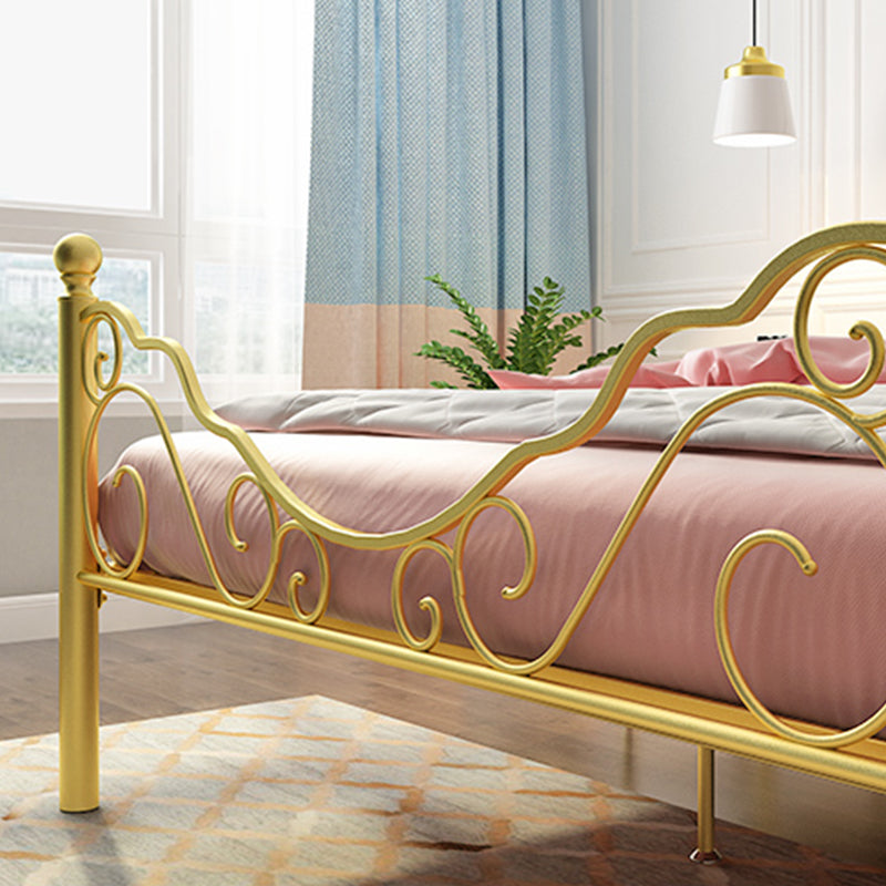 Glam Open-Frame Bed with Iron Headboard and Footboard 49.21" High Clearhalo 'Bedroom Furniture' 'Beds' 'furn' 'furn_beds' 'Furniture' 5844938