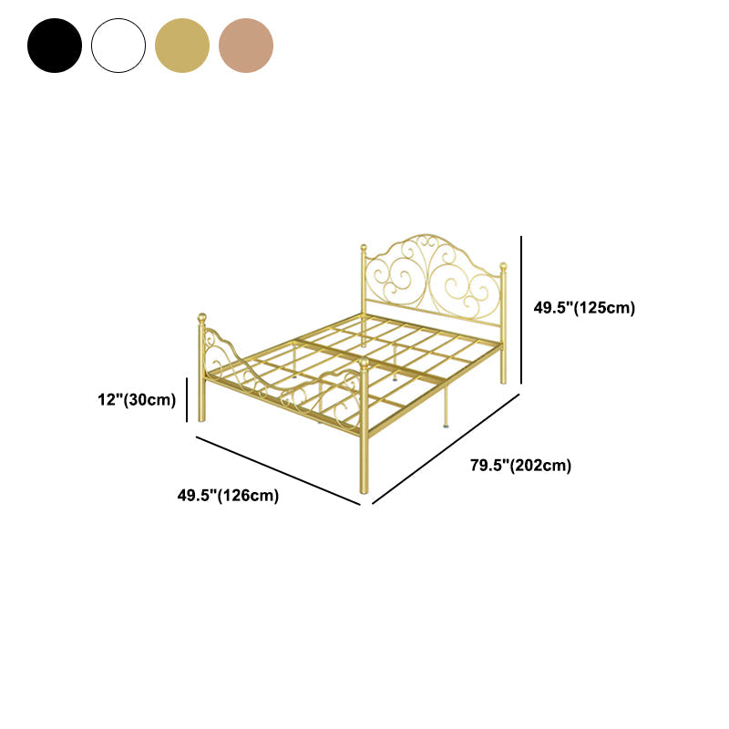 Glam Open-Frame Bed with Iron Headboard and Footboard 49.21" High Clearhalo 'Bedroom Furniture' 'Beds' 'furn' 'furn_beds' 'Furniture' 5844941