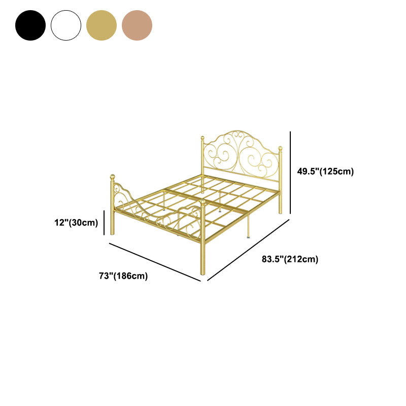 Glam Open-Frame Bed with Iron Headboard and Footboard 49.21" High Clearhalo 'Bedroom Furniture' 'Beds' 'furn' 'furn_beds' 'Furniture' 5844944