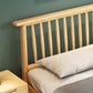 Scandinavian Spindle Headboard Bed with Open-Frame and Wooden Legs